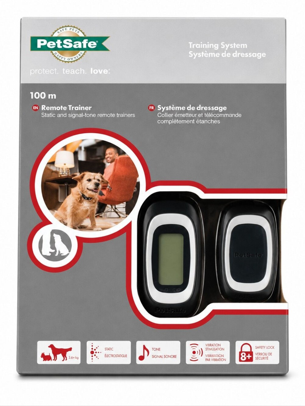 PetSafe 100m Remote Dog Training Collar System Static Tone Vibration Waterproof